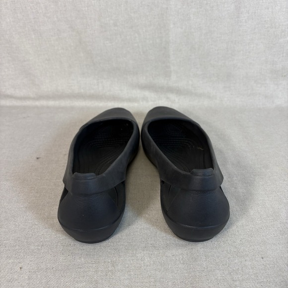 Crocs Shoes Womens 10 Iconic Black Sienna Slip On Flats‎ Ballet Comfort Water - Picture 4 of 7